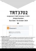 TRT3702 Assignment 5 (ANSWERS) Semester 2 2024 - DISTINCTION GUARANTEED