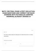 MATH 1280 FINAL EXAM LATEST 2024 ACTUAL EXAM QUESTIONS AND CORRECT DETAILED ANSWERS WITH RATIONALES (VERIFIED ANSWERS) |ALREADY GRADED A+