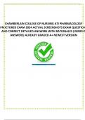 CHAMBERLAIN COLLEGE OF NURSING ATI PHARMACOLOGY  PROCTORED EXAM 2024 ACTUAL SCREENSHOTS EXAM QUESTIONS  AND CORRECT DETAILED ANSWERS WITH RATIONALES (VERIFIED  ANSWERS) ALREADY GRADED A+ NEWEST VERSION