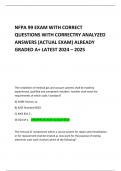 NFPA 99 EXAM WITH CORRECT  QUESTIONS WITH CORRECTRY ANALYZED ANSWERS (ACTUAL EXAM) ALREADY GRADED A+ LATEST 2024 – 2025     