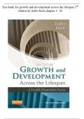 Test bank for growth and development across the lifespan 2nd edition by leifer fleck chapter 1- 16