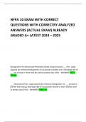   NFPA 10 EXAM WITH CORRECT  QUESTIONS WITH CORRECTRY ANALYZED ANSWERS (ACTUAL EXAM) ALREADY GRADED A+ LATEST 2024 – 2025  