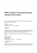 PREP U Chapter 72: Emergency Nursing Questions And Answers