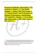 Research Methods, kinesiology 370  statistics chapter 1-4 test bank,  Chapter 1 quant, KIN 3502 exam 1,  #3, Measurement and Evaluation of  Human Performance, kinesiology  370 statistics chapter 1-4 test bank,  KIN 3502 exam 1, KIN 3502 exam 1,  KIN 3502 