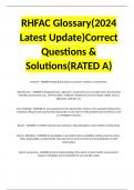 RHFAC Glossary(2024 Latest Update)Correct Questions & Solutions(RATED A)