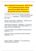 Navy Hospital Corpsman, HCB Test  1-10 Combined Exam Tests  Questions With Revised & Reviewed Correct Answers