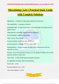 Microbiology Lab 1 Practical Study Guide with Complete Solutions