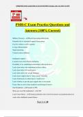 PMH-C Exam Practice Questions and Answers (100% Correct)