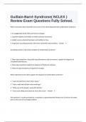  Guillain-Barré Syndrome( NCLEX ) Review Exam Questions Fully Solved.