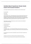  Guillain-Barré Syndrome Study Guide Exam And Actual Answers.