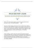 IRS EA SEE PART 1 EXAM WITH GUARANTEED ACCURATE ANSWERS |VERIFIED