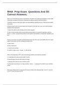  RHIA  Prep Exam  Questions And All Correct Answers.