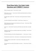 Wood Shop Safety Test Study Guide Questions and CORRECT Answers