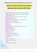 EXSS 175 Exam 2 The Nervous System Questions and Answers (100% Pass)