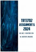 TRT3702 Assignment 6 2024 | Due 11 November 2024