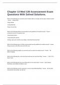  Chapter 13 Med 130 Assessement Exam Questions With Solved Solutions.