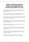 47203W_02 Hazardous Materials  Technician Final UPDATED Exam  Questions and CORRECT Answers