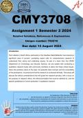 CMY3708 Assignment 1 (COMPLETE ANSWERS) Semester 2 2024 (752218)- DUE 12 August 2024