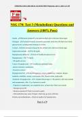 NSG 170: Test 3 (Metabolism) Questions and Answers (100% Pass)