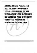 ATI Med Surg Proctored  2023 LATEST UPDATED  2024-2025 FINAL EXAM  WITH COMPLETE DETAILED  QUESTIONS AND CORRECT  VERIFIED ANSWERS  ALREADY A+ GRADED