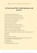 AZ Post Exam With Verified Questions And Answers.