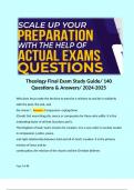 Theology Final Exam Study Guide/ 140 Questions & Answers/ 2024-2025