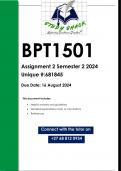 BPT1501 Assignment 2 (QUALITY ANSWERS) Semester 2 2024