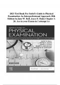 2023 Test Bank For Seidel's Guide to Physical Examination An Interprofessional Approach 10th Edition byJane W. Ball, Joyce E. Dains Chapter 1- 26; Ace in your Exams in 1 attempt A+2024