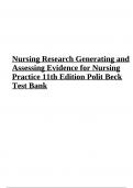 Nursing Research Generating and Assessing Evidence for Nursing Practice 11th Edition Polit Beck Test Bank