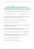 APEA QBank Practice Test Set 2 Questions with Verified Answers 2024