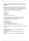 Community Health Nursing 3000 Questions With Complete Solutions