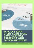 IICRC OCT EXAM STUDY GUIDE (IICRC ODOR CONTROL) QUESTIONS WITH PASSED ANSWERS!!