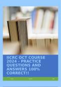 IICRC OCT COURSE 2024 - PRACTICE QUESTIONS AND ANSWERS 100% CORRECT!!