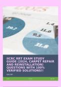 IICRC RRT EXAM STUDY GUIDE (2024, CARPET REPAIR AND REINSTALLATION) QUESTIONS WITH 100% VERIFIED SOLUTIONS!!