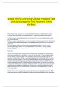    Social Work Licensing Clinical Practice Test 2nd Ed Questions And Answers 100% Verified.