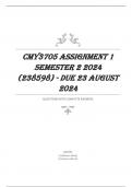 CMY3705 Assignment 1 Semester 2 2024 (238598) - DUE 23 August 2024 QUESTIONS WITH COMPLETE ANSWERS