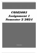 COM2603 Assignment 1 (COMPLETE ANSWERS) Semester % satisfaction guarantee - Course Intercultural Development and Health Communication - Book