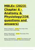 MBLEx (2023) Chapter 6 - Anatomy & Physiology(336 questions and answers).