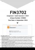 FIN3702 Assignment 1 (ANSWERS) Semester 2 2024 - DISTINCTION GUARANTEED