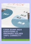 COSH EXAM 2024 QUESTIONS & ANSWERS SOLVED 100% CORRECT!!