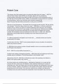 Patient Care questions and correct answers (elaborations) with 100% accurate , verified , latest fully updated , 2024/2025 ,already passed , graded a+, complete solutions guarantee distinctions rationales| 5-star rating