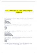   CST EXAM QUESTIONS With Complete Solutions.