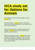 IVCA study set for Options for Animals test with complete solutions