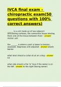 IVCA final exam – chiropractic exam(50 questions with 100- correct answers)