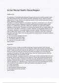 Archer Mental Health  Abuse Neglect questions and correct answers (elaborations) with 100% accurate , verified , latest fully updated , 2024/2025 ,already passed , graded a+, complete solutions guarantee distinctions rationales| 5-star rating