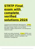 STRTP Final exam with complete verified solutions 2024.