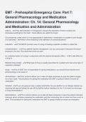 EMT - Prehospital Emergency Care: Part 7: General Pharmacology and Medication Administration: Ch. 14: General Pharmacology and Medication and Administration questions and correct answers (elaborations) with 100% accurate , verified , latest fully updated 