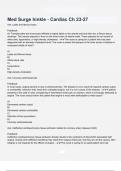 Med Surge hinkle - Cardiac Ch 23-27 questions and correct answers (elaborations) with 100% accurate , verified , latest fully updated , 2024/2025 ,already passed , graded a+, complete solutions guarantee distinctions rationales| 5-star rating