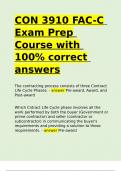 CON 3910 FAC-C Exam Prep Course with 100- correct answers