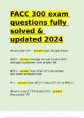 FACC 300 exam questions fully solved & updated 2024.